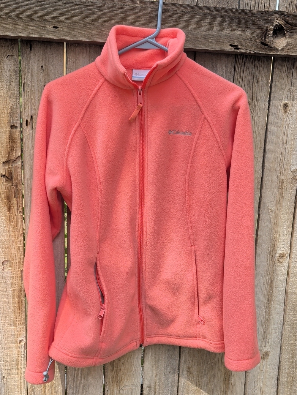 Columbia Bright Coral Pink Fleece Zip Jacket Women's Small